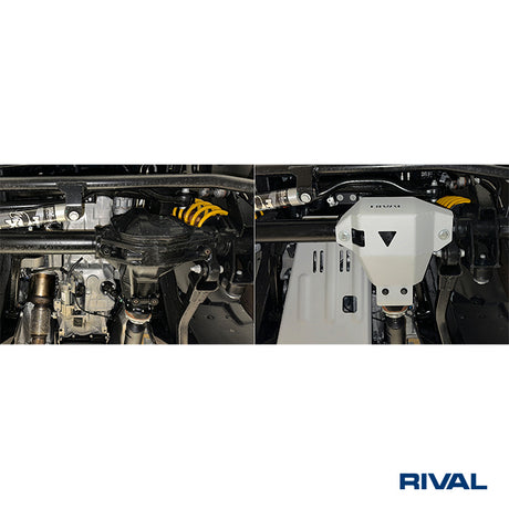 INEOS Grenadier – Front Differential RIVAL 4x4 differential skid plate – underbody protection installed view