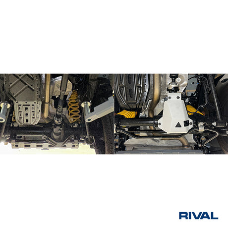 INEOS Grenadier – Rear Differential RIVAL 4x4 differential skid plate – underbody protection installed view