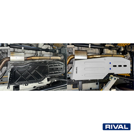INEOS Grenadier – Fuel Tank RIVAL 4x4 fuel tank skid plate – underbody protection installed view