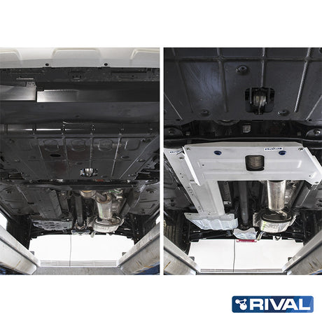 Dacia Duster – Fuel Pipes RIVAL 4x4 skid plate – underbody protection installed view