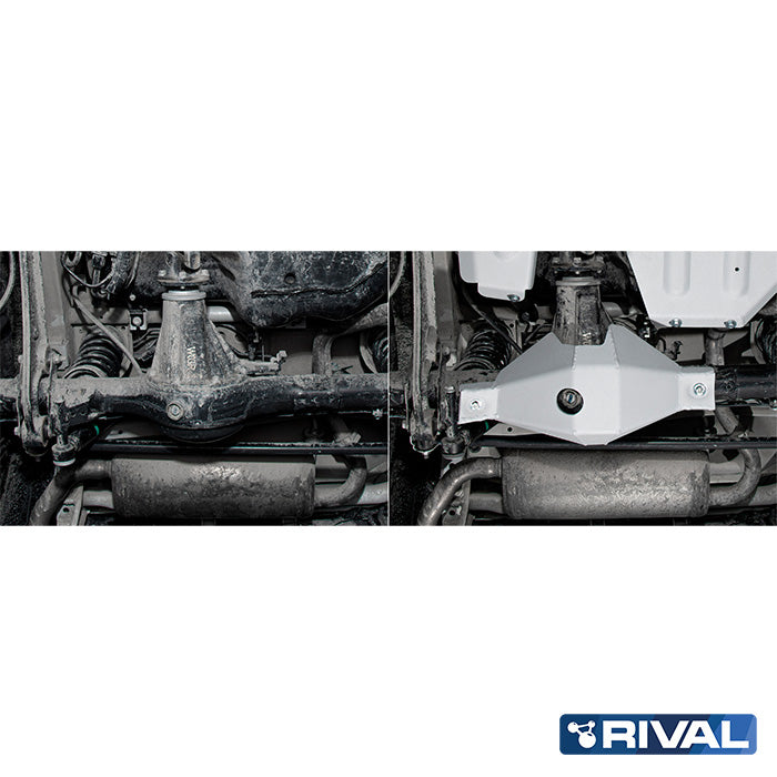 Suzuki Jimny – Rear Differential RIVAL 4x4 differential skid plate – underbody protection installed view