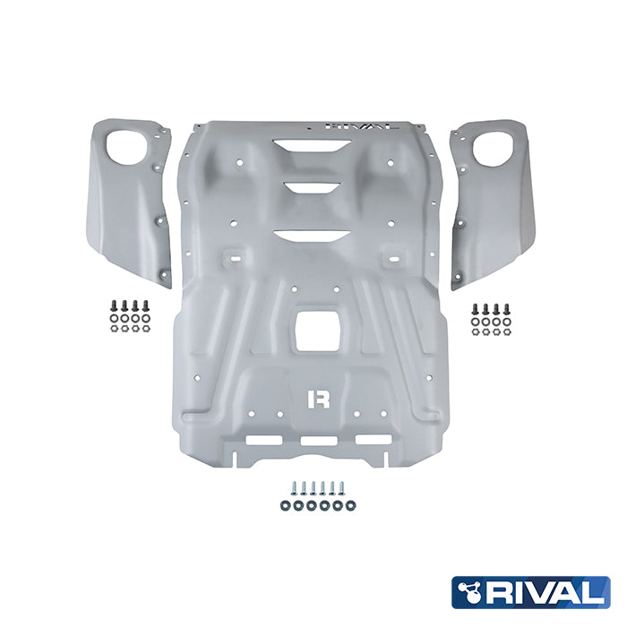 Toyota Hilux Revo – Radiator & Engine RIVAL 4x4 radiator & engine skid plate – underbody protection installed view
