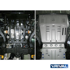 Volkswagen Amarok (2010-up) RIVAL 4x4 radiator & engine skid plate – underbody protection installed view