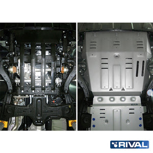 Volkswagen Amarok (2010-up) RIVAL 4x4 radiator & engine skid plate – underbody protection installed view