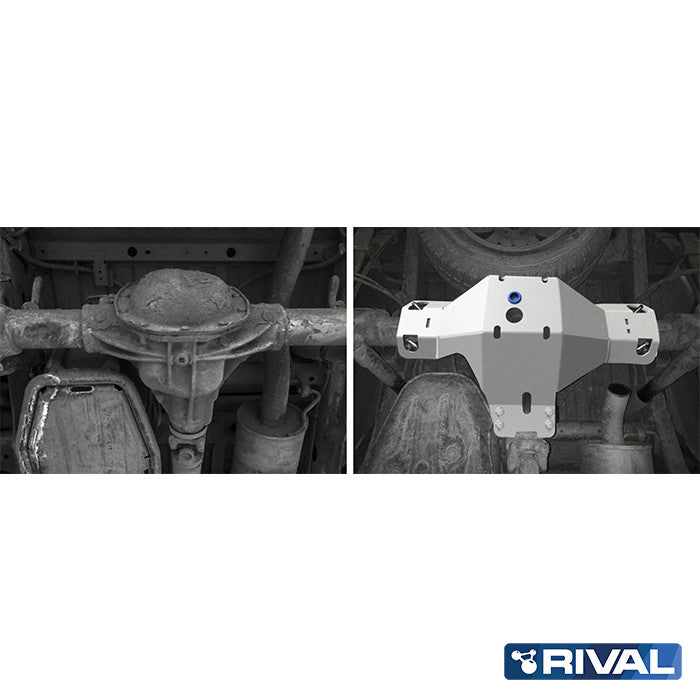 Volkswagen Amarok (2010-up) RIVAL 4x4 differential skid plate – underbody protection installed view