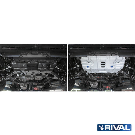 Toyota Land Cruiser 150 – Engine (Plate 1) RIVAL 4x4 engine skid plate – underbody protection installed view