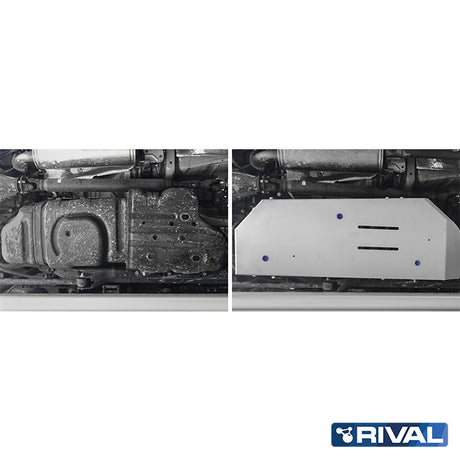Toyota Land Cruiser 150 – Fuel Tank RIVAL 4x4 fuel tank skid plate – underbody protection installed view