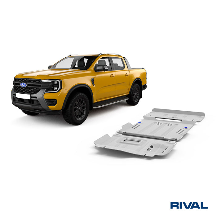 Ford Ranger Raptor (2022) RIVAL 4x4 skid plate – underbody protection close-up view