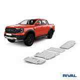 Ford Ranger Raptor (2022) RIVAL 4x4 skid plate – underbody protection installed view