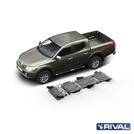 Mitsubishi L200 MQ / MR RIVAL 4x4 skid plate – underbody protection installed view