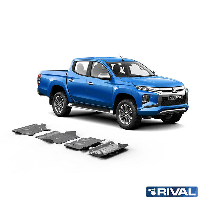 Mitsubishi L200 MQ / MR RIVAL 4x4 skid plate – underbody protection installed view