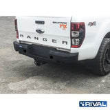 Ford Ranger RIVAL 4x4 aluminum rear bumper – off-road protection installed view