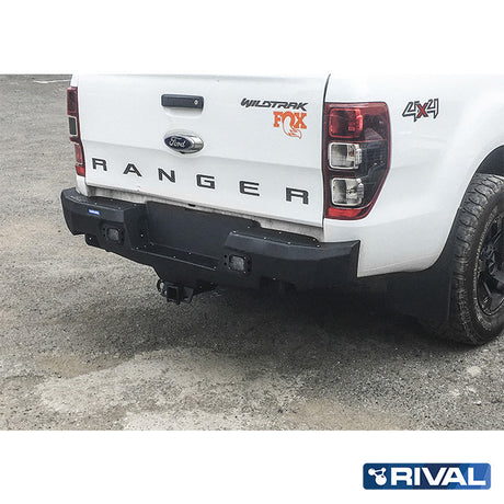 Ford Ranger RIVAL 4x4 aluminum rear bumper – off-road protection installed view