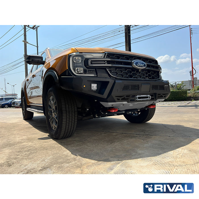 Ford Ranger (2022) RIVAL 4x4 aluminum front bumper – off-road protection installed view