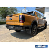 Ford Ranger (2022) RIVAL 4x4 aluminum rear bumper – off-road protection installed view