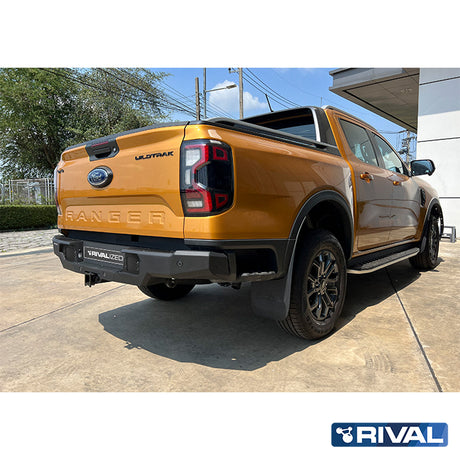 Ford Ranger (2022) RIVAL 4x4 aluminum rear bumper – off-road protection installed view