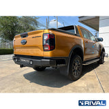 Ford Ranger (2022) RIVAL 4x4 aluminum rear bumper – off-road protection installed view