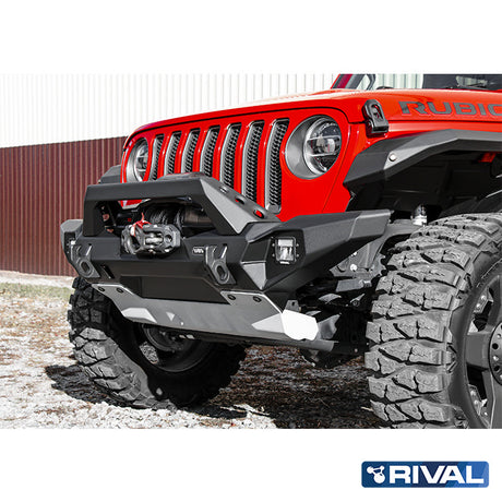 Jeep Wrangler RIVAL 4x4 aluminum front bumper – off-road protection installed view