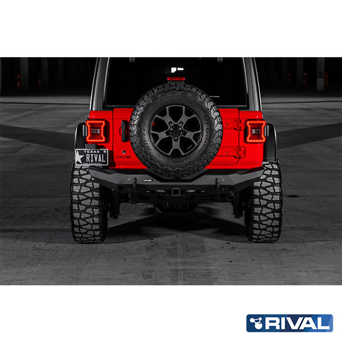 Jeep Wrangler RIVAL 4x4 aluminum rear bumper – off-road protection detail view