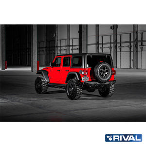 Jeep Wrangler RIVAL 4x4 aluminum rear bumper – off-road protection installed view