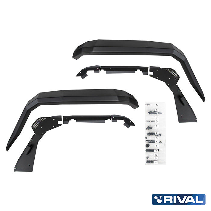 Jeep Wrangler JL & JT (2018–Present) RIVAL 4x4 aluminum Rival Front Aluminum Fender Flares for Jeep Wrangler JL & JT (2018–Present) – detail view