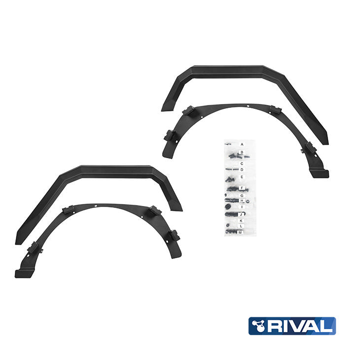 Jeep Wrangler JL (2018–Present) RIVAL 4x4 aluminum Rival Rear Aluminum Fender Flares for Jeep Wrangler JL (2018–Present) – detail view