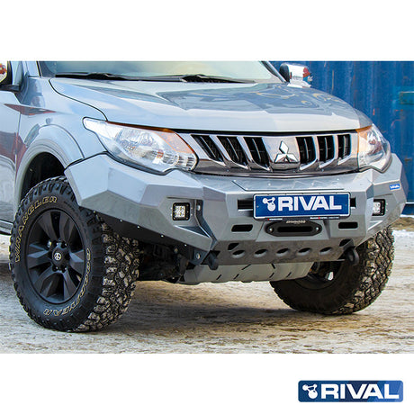 Mitsubishi L200 MQ RIVAL 4x4 aluminum front bumper – off-road protection installed view