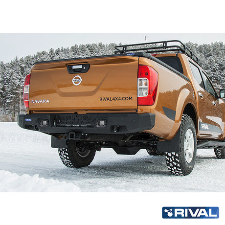 Nissan Navara NP300 (D23) RIVAL 4x4 aluminum rear bumper – off-road protection installed view
