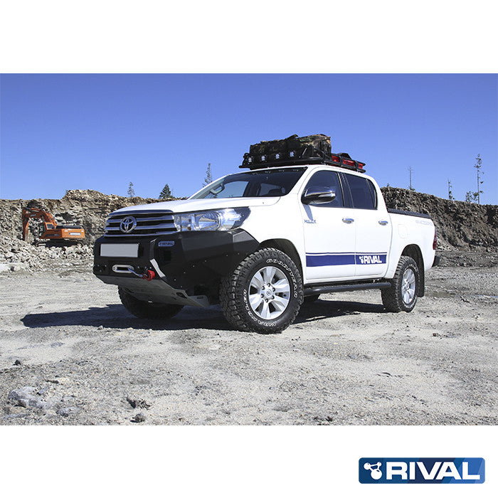 Toyota Hilux Revo RIVAL 4x4 aluminum front bumper – off-road protection detail view