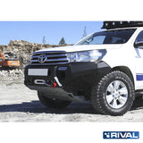Toyota Hilux Revo RIVAL 4x4 aluminum front bumper – off-road protection installed view