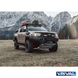 Toyota Hilux Revo RIVAL 4x4 aluminum front bumper – off-road protection installed view