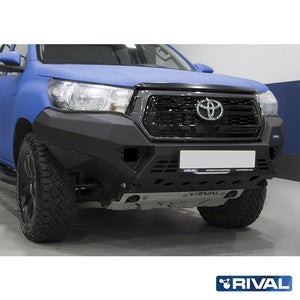 Toyota Hilux Revo RIVAL 4x4 aluminum front bumper – off-road protection installed view