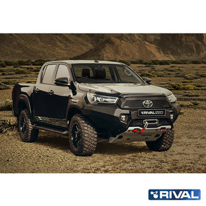 Toyota Hilux 2021-up RIVAL 4x4 aluminum front bumper – off-road protection detail view