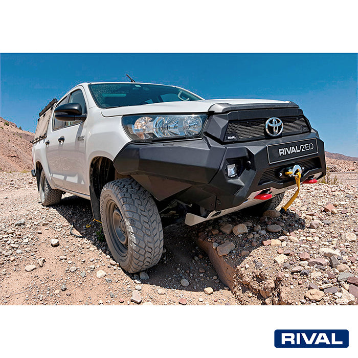 Toyota Hilux 2021-up RIVAL 4x4 aluminum front bumper – off-road protection detail view