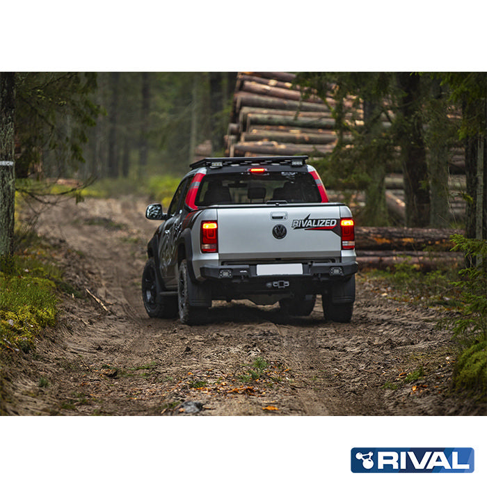 Volkswagen Amarok (2010-up) RIVAL 4x4 aluminum rear bumper – off-road protection detail view