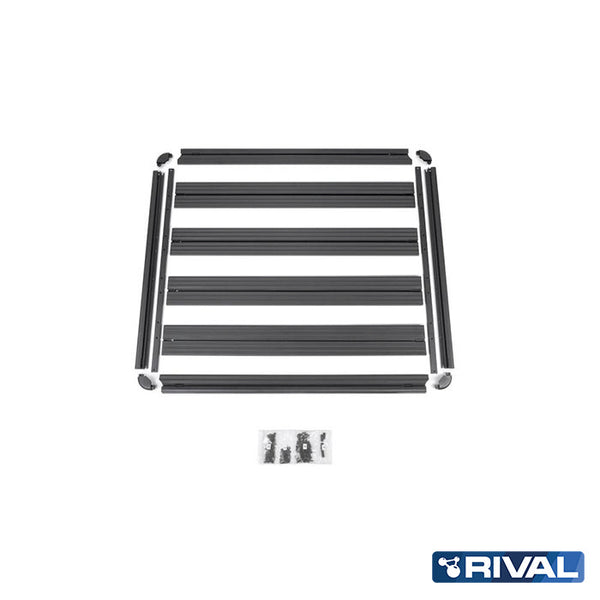 Land Rover Defender 2020up RIVAL 4x4 aluminum roof rack – cargo system installed view