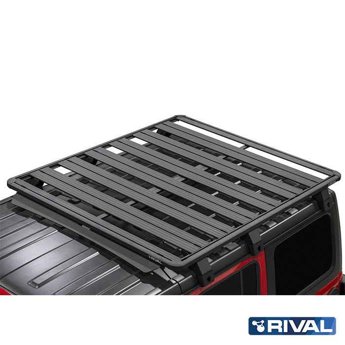 Jeep Wrangler (6 pcs) RIVAL 4x4 aluminum roof rack – cargo system detail view