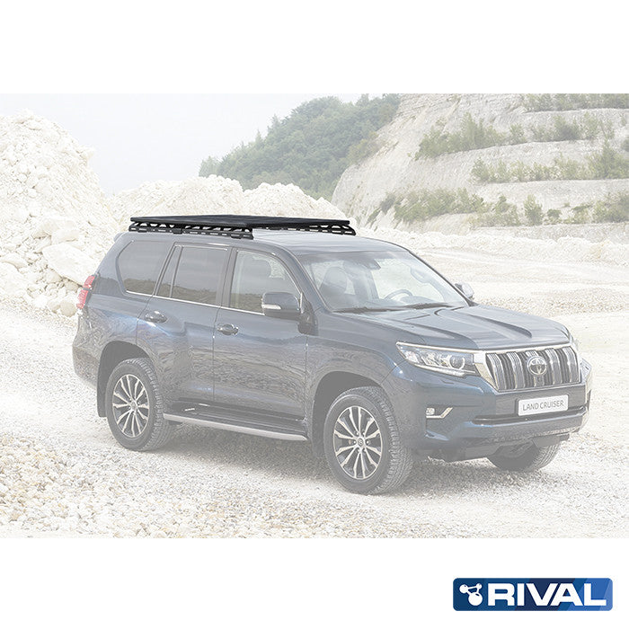 Toyota Land Cruiser 150 (4 pcs) RIVAL 4x4 aluminum roof rack – cargo system detail view