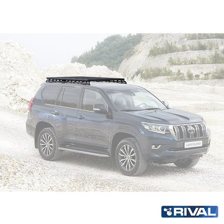 Toyota Land Cruiser 150 (4 pcs) RIVAL 4x4 aluminum roof rack – cargo system detail view