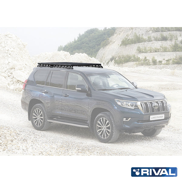 Toyota Land Cruiser 150 (4 pcs) RIVAL 4x4 aluminum roof rack – cargo system detail view