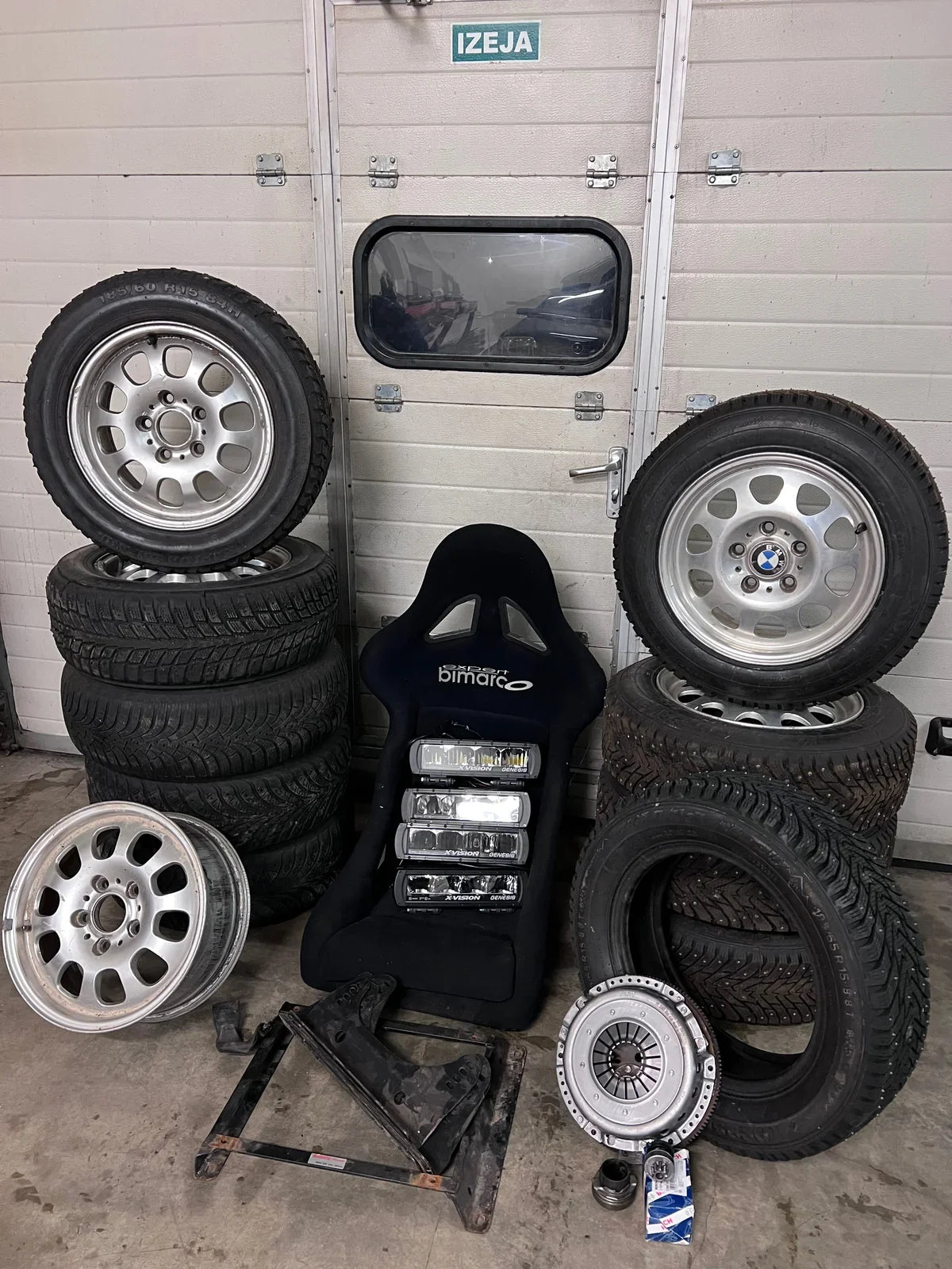 BMW Rally Parts Wheels Clutch LEDs Garage Sale