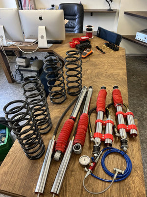 Adjustable off-road shocks close-up view