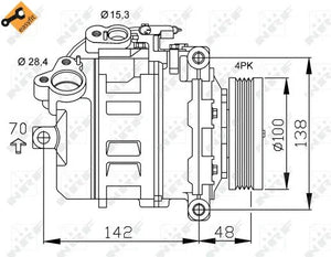 BMW M57 AC compressor 64506901783 – angle view 5