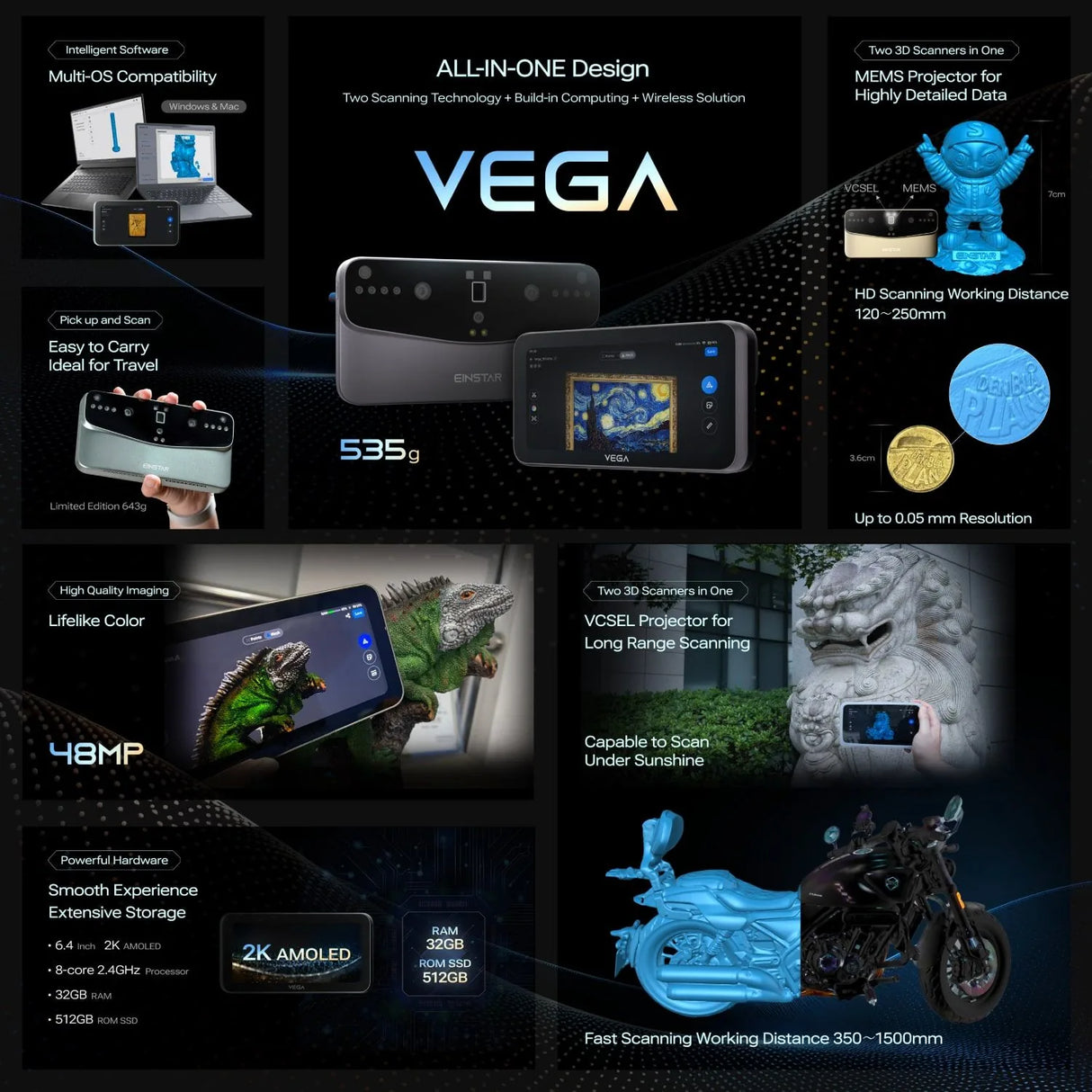 Einstar VEGA 3D Scanner - Portable Precision Scanning