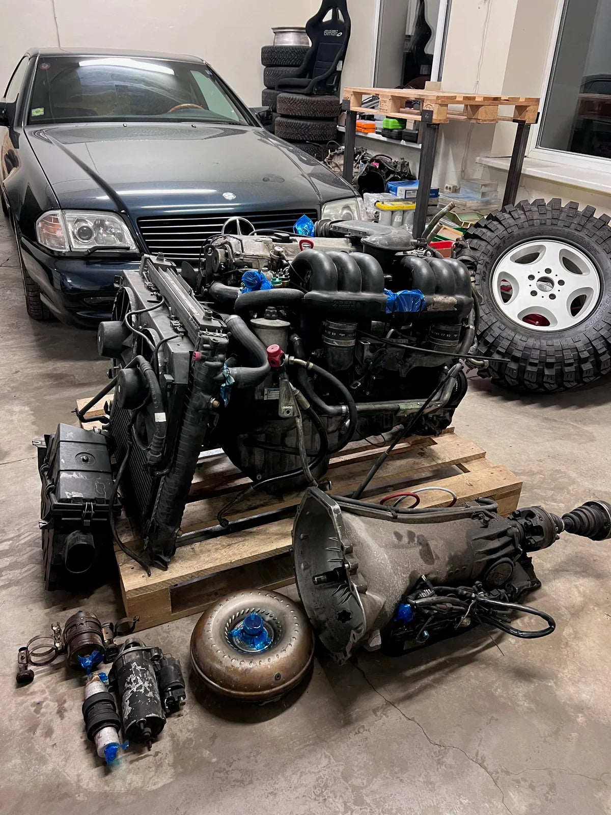 Mercedes G-Class W463 3.2 M104 Full Engine, Cooling & Gearbox Swap