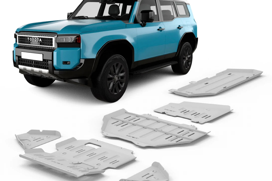 Toyota Land Cruiser 250 skid plate kit installed for underbody protection