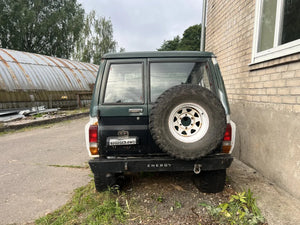 Toyota Land Cruiser 70 1986 SWB green black exterior rear wide angle