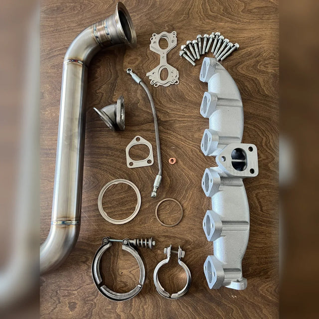BMW M57 top-mount turbo kit for performance engine builds