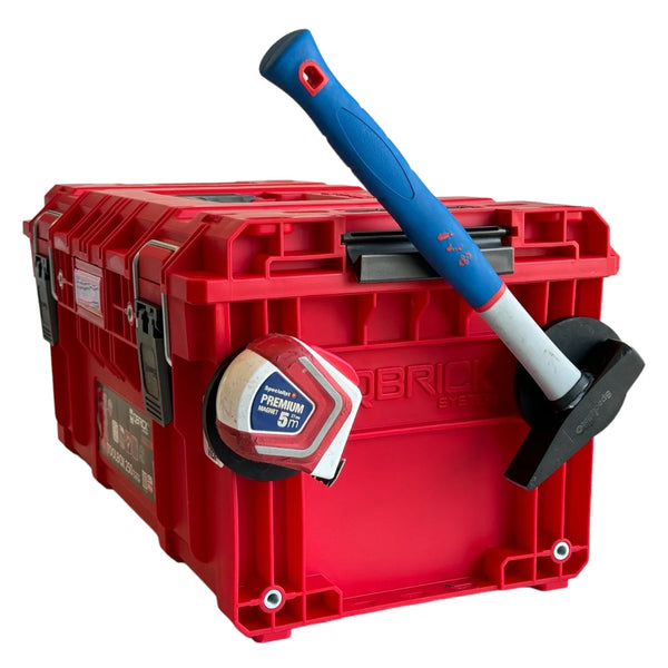 Magnetic Rubberized Holder Big M8 88mm On Box – large magnetic rubberised holder mounted on Qbrick box