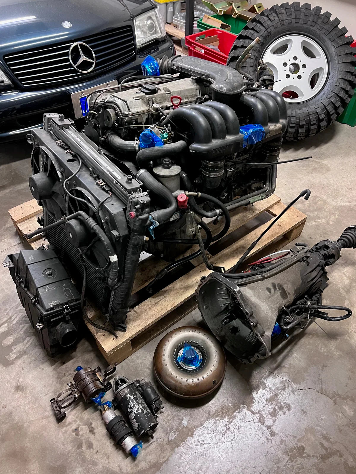 Mercedes G-Class W463 3.2 M104 Full Engine, Cooling & Gearbox Swap